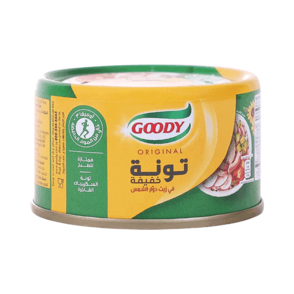 تونة قودي خفيفة في زيت دوار الشمس ، 90 جرام