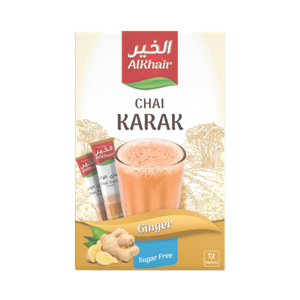 ⁦شاي كرك بخلاصة الزنجبيل بدون سكر من الخير ، 12 ظرف⁩ - الصورة ⁦2⁩