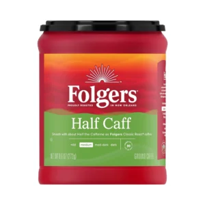 قهوة فولجرز نصف كافيين مطحونة متوسطة التحميص ، 272 جرام من عال الكيف