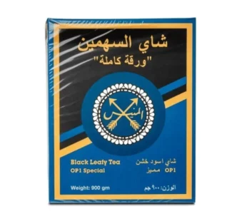 شاي المنيس السهمين ورقة كاملة اسود خشن 900 جرام