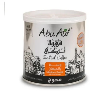 قهوة ابوعوف تركي وسط بالحبهان محوج ، 250 جرام
