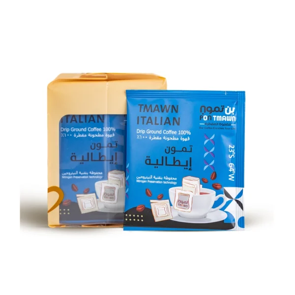 قهوة تمون ايطالية مطحونة مقطرة ، 10 أظرف من عال الكيف