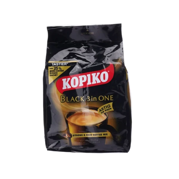 كوبيكو بلاك مزيج القهوة السوداء 3 في 1 ، 10 أظرف من عال الكيف