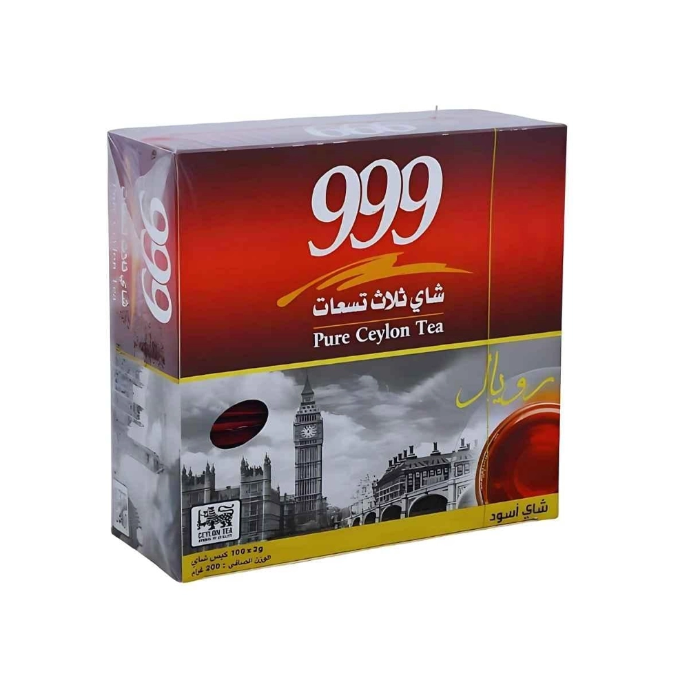 شاي 999 ثلاث تسعات رويال اسود ، 100 كيس شاي من عال الكيف