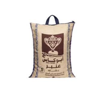 ارز ابوكاس عنبر بشاور  هندي بسمتي أبيض ، 5 كيلو