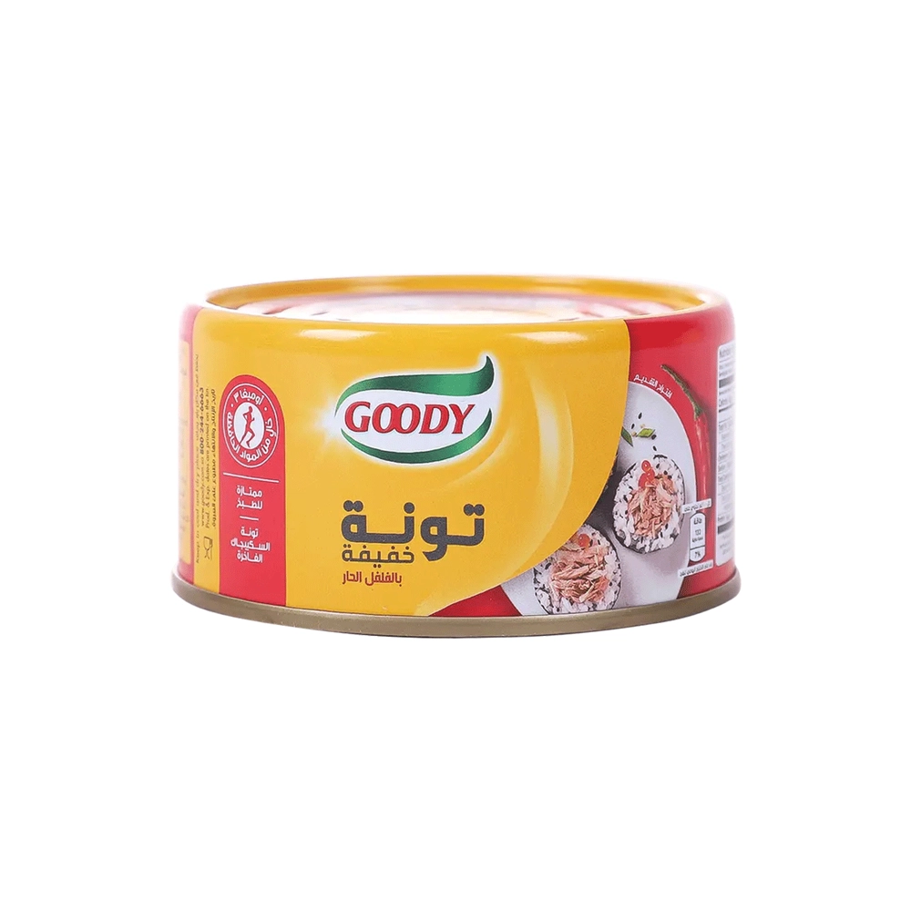 تونة قودي خفيفة بالفلفل الحار ، 185 جرام من عال الكيف