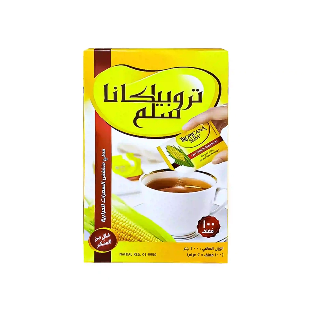 سكر تروبيكانا سلم محلي منخفض السعرات الحرارية خال من السكر ، 100 مغلف من عاال الكيف