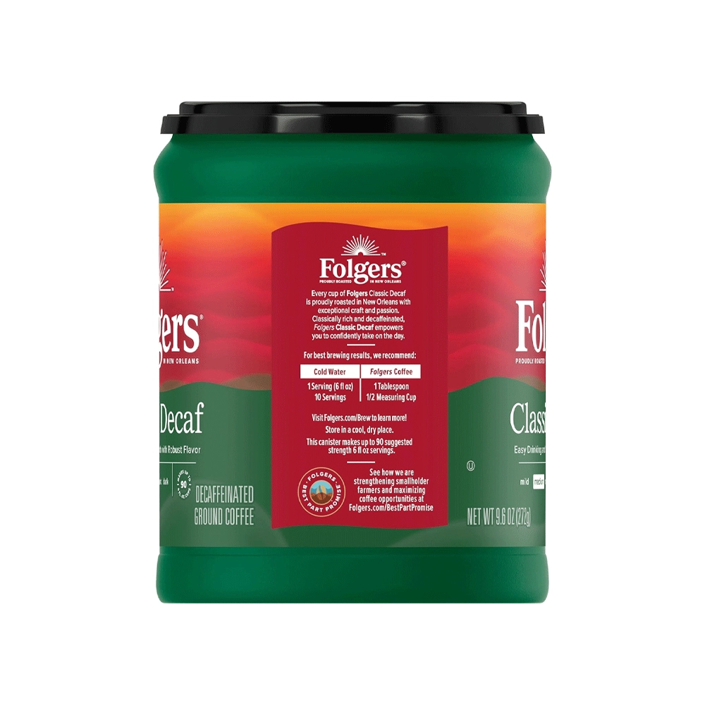 قهوة فولجرز كلاسيك منزوعة الكافيين مطحونة متوسطة التحميص ، 272 جرام - Image 2