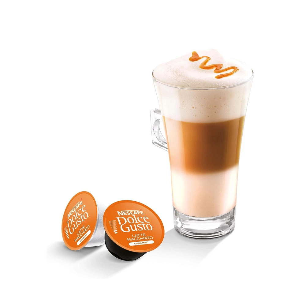 نسكافيه دولتشي غوستو لاتيه ماكياتو كراميل ، 16 كبسولة من عال الكيف