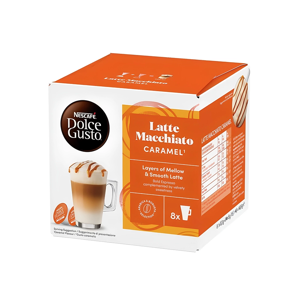 نسكافيه دولتشي غوستو لاتيه ماكياتو كراميل ، 16 كبسولة من عال الكيف