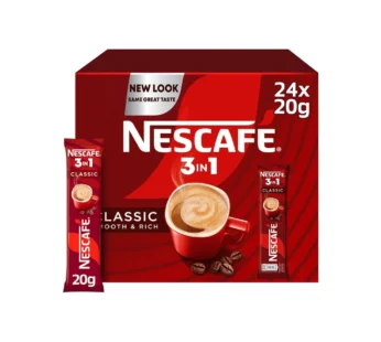 قهوة نسكافيه 3 في 1 كلاسيك سلس وغني ، 24 ظرف