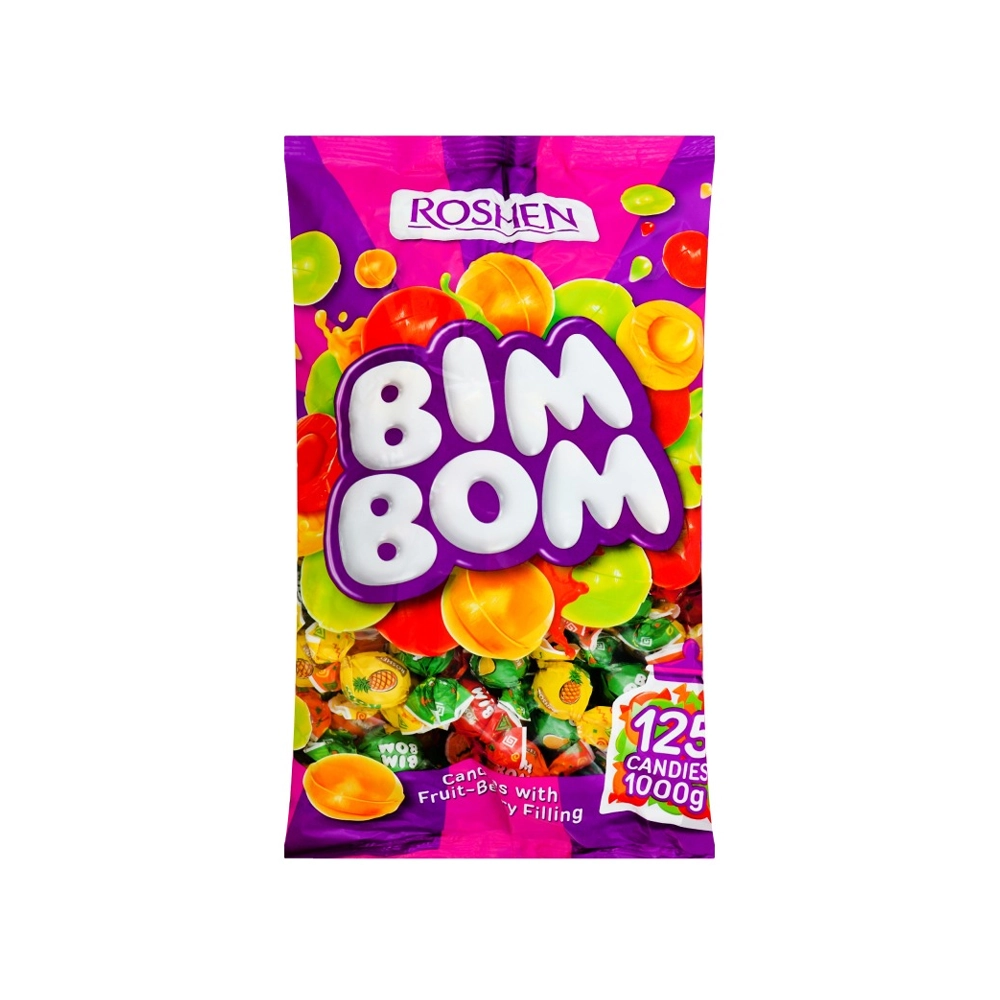 حلوى بيم بوم بنكهة الفواكة والتوت من روشن 125 قطعة ، 1 كيلو من عال الكيف