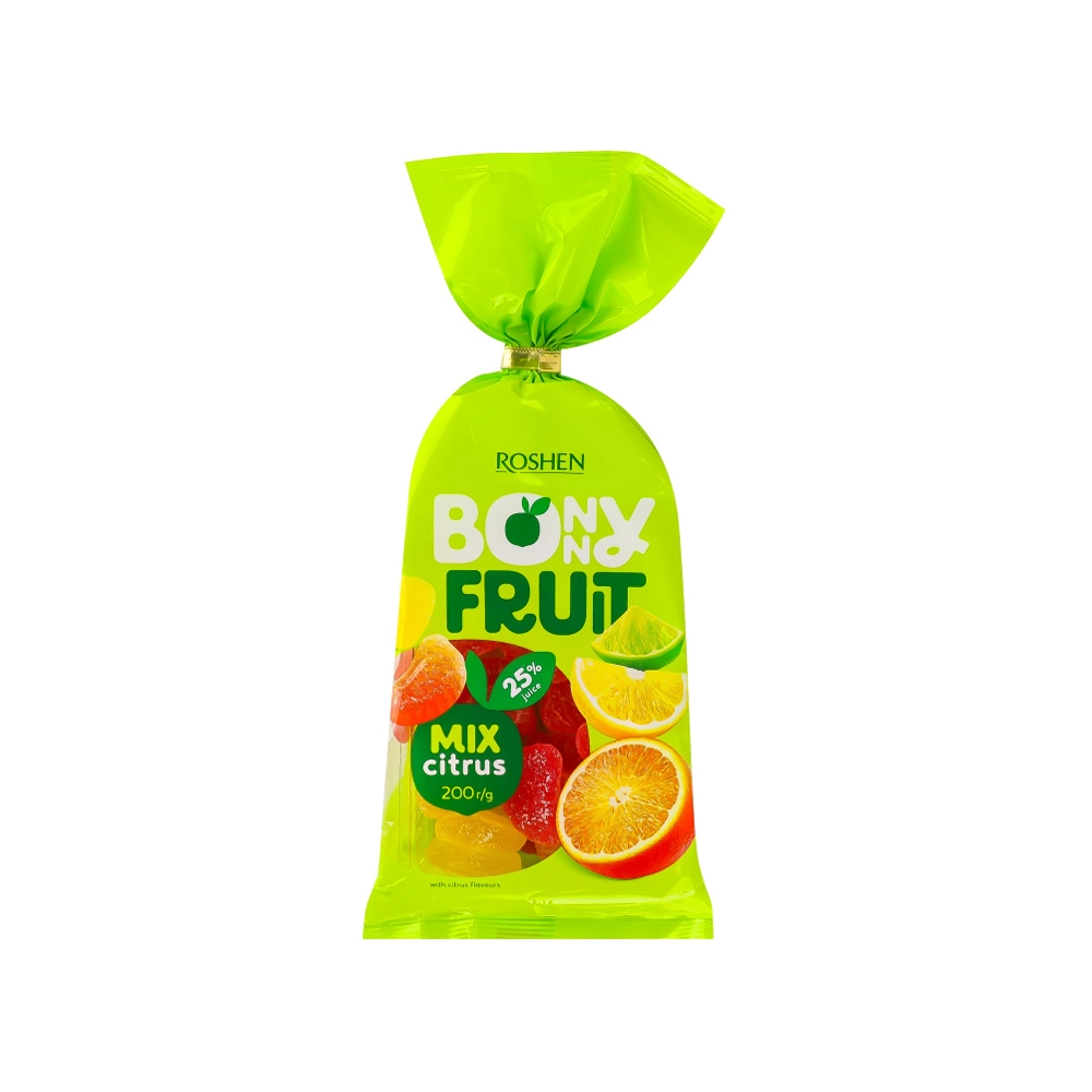 حلوى بوني فروت مزيج الفواكة حمضيات من روشن ، 200 جرام من عال الكيف